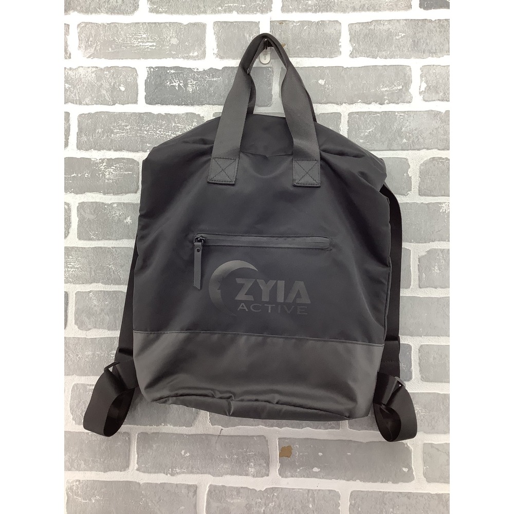 Zyia Active by Vooray Black Nylon Convertible Tote Backpack Gym Bag